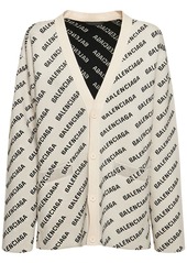 Balenciaga All-over Logo Cotton Blend Cardigan