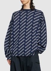 Balenciaga All-over Logo Cotton Blend Sweater