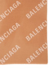 Balenciaga All Over Logo Wool Scarf