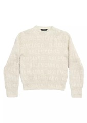 Balenciaga Allover Furry Fitted Sweater