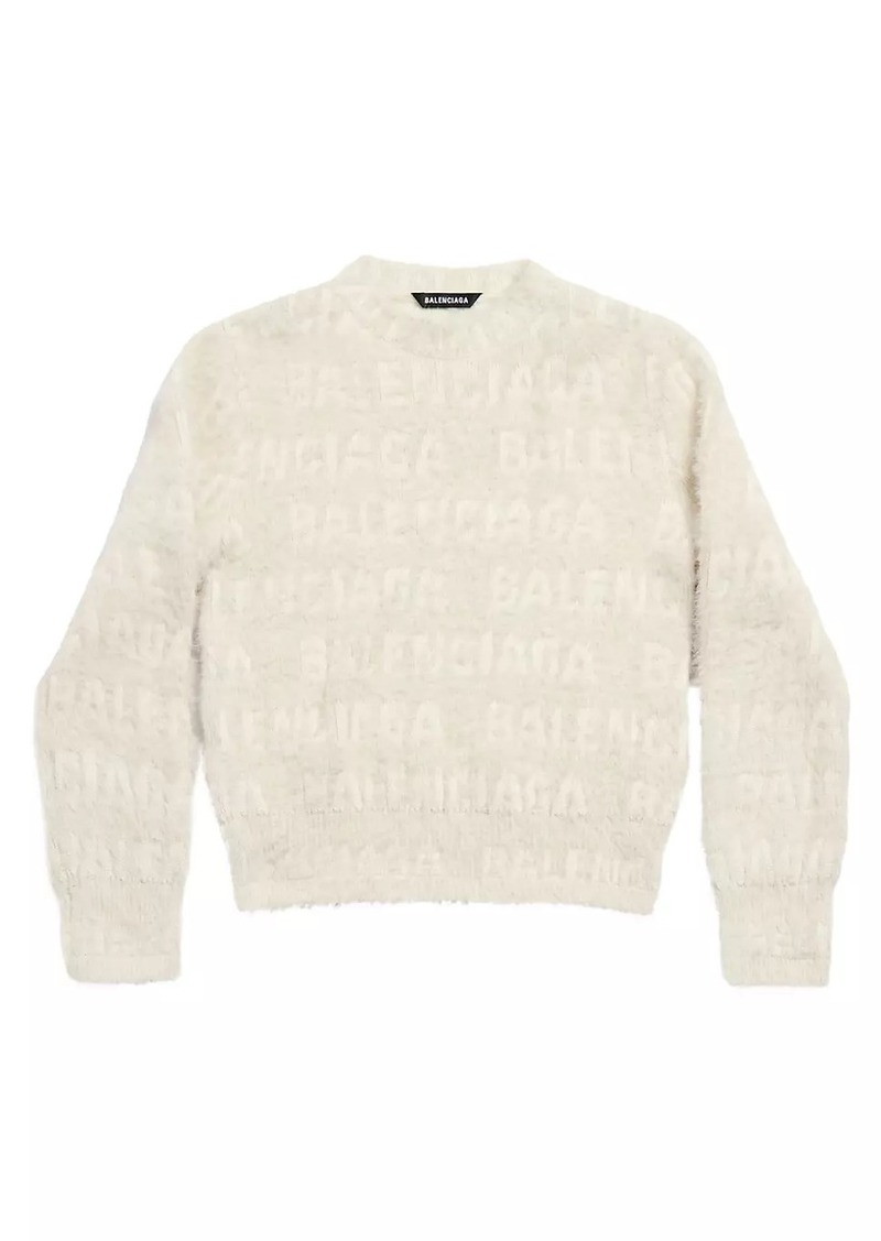 Balenciaga Allover Furry Fitted Sweater