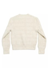 Balenciaga Allover Furry Fitted Sweater