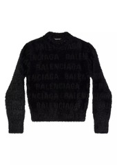 Balenciaga Allover Furry Fitted Sweater