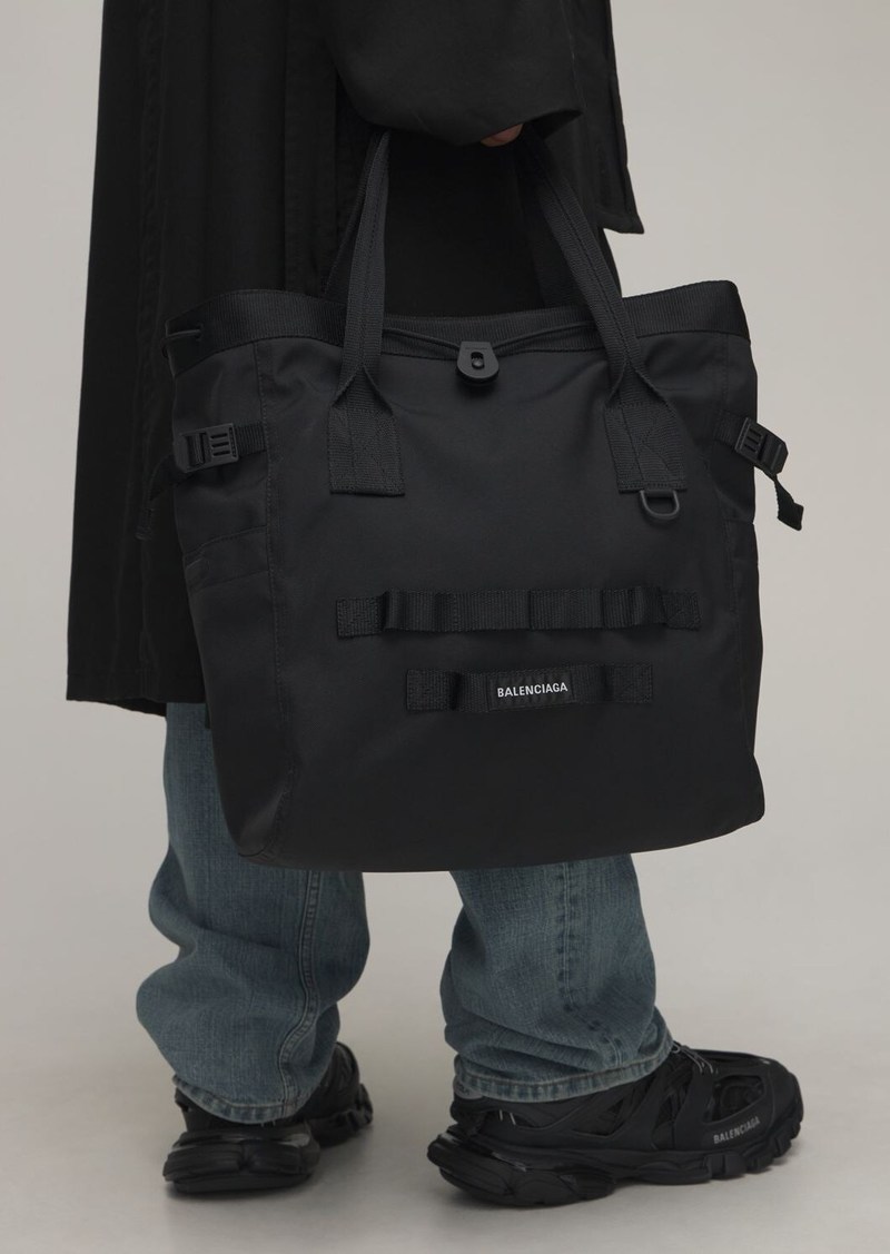 Black Army grosgrain-trim canvas cross-body bag, Balenciaga