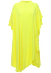 Balenciaga Asymmetric Cotton Blend Jersey Dress