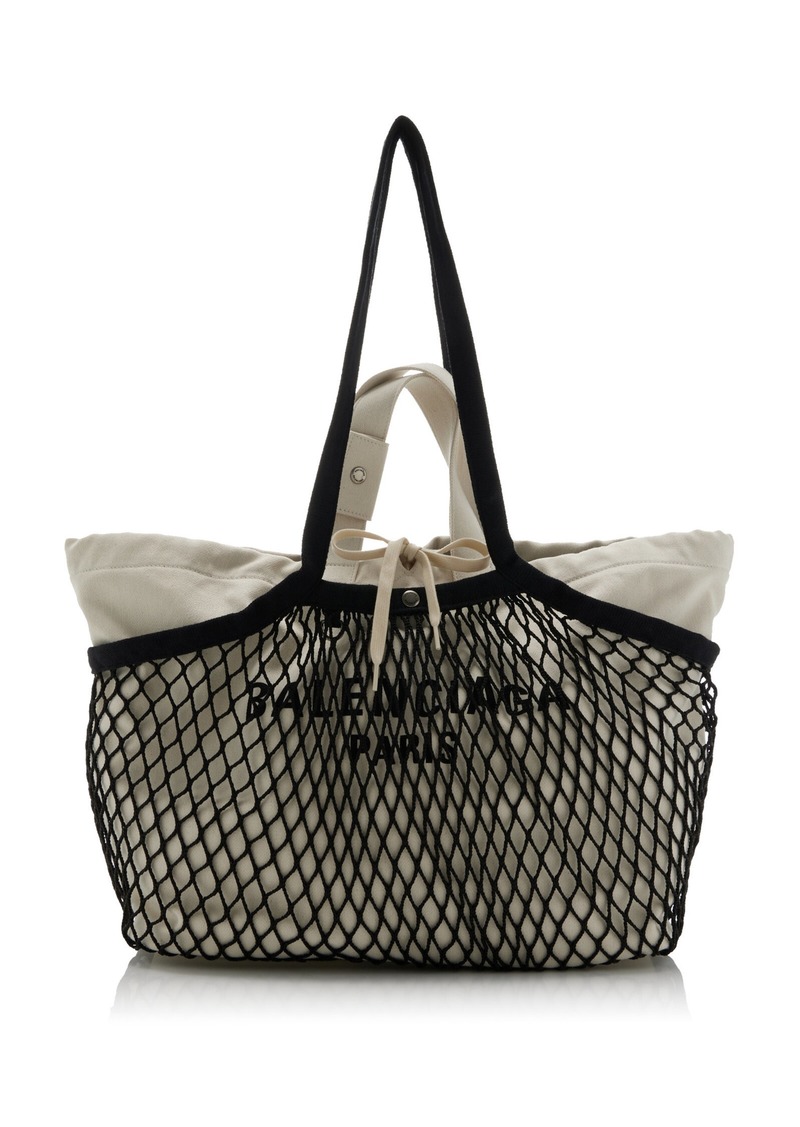 Balenciaga - 24/7 Netted Canvas Tote Bag  - White - OS - Moda Operandi