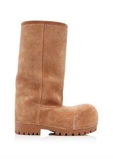 Balenciaga - Alaska Suede & Faux-Fur Boots - Tan - IT 40 - Moda Operandi