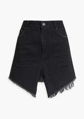 Balenciaga - Asymmetric frayed denim mini skirt - Black - FR 42