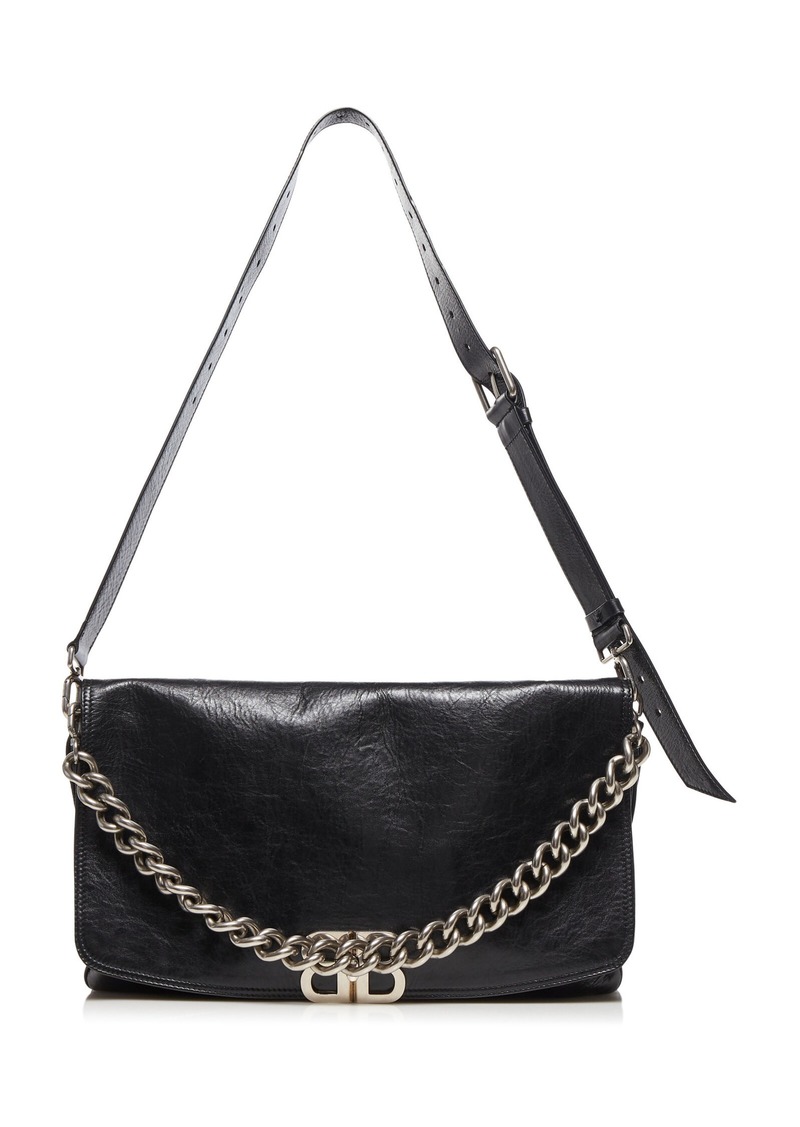 Balenciaga - BB Chain-Detailed Leather Shoulder Bag - Black - OS - Moda Operandi