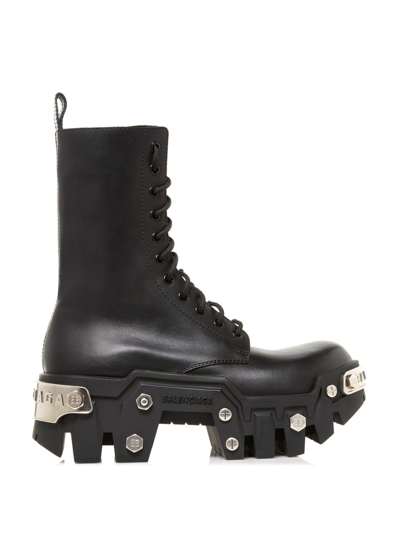 Balenciaga - Bulldozer Platform Leather Combat Boots - Black - IT 38 - Moda Operandi