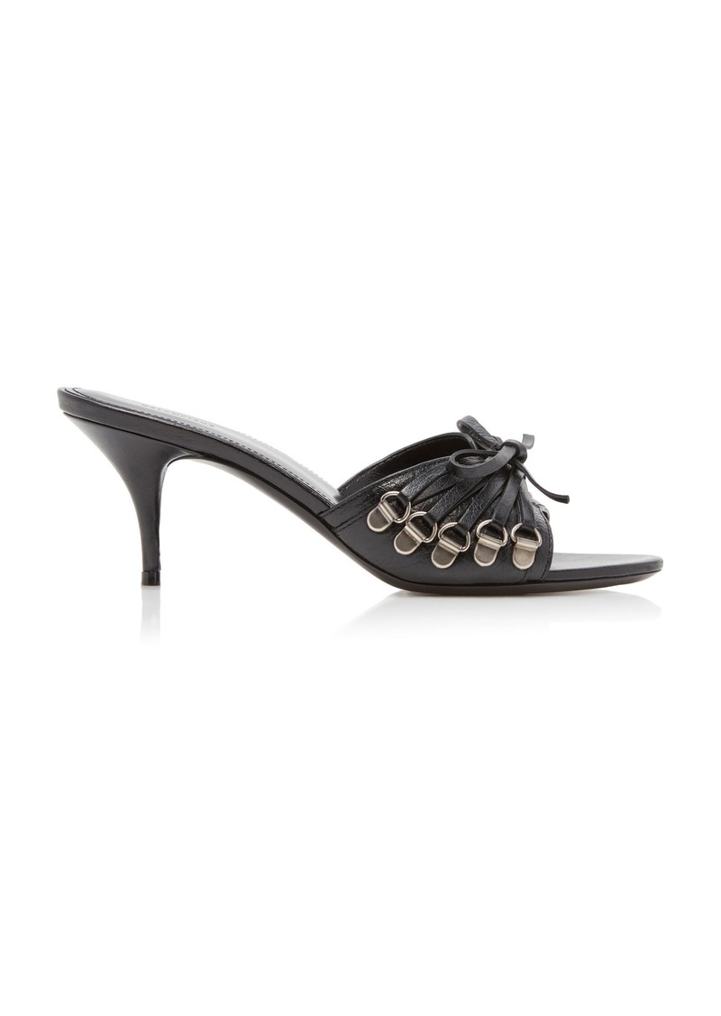 Balenciaga - Cagole Leather Corset Sandals - Black - IT 37.5 - Moda Operandi