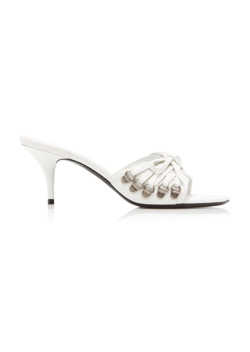 Balenciaga - Cagole Leather Corset Sandals - White - IT 39.5 - Moda Operandi