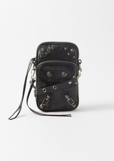 Balenciaga - Cagole Leather Phone Holder - Mens - Black