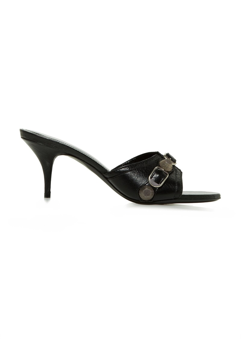 Balenciaga - Cagole Studded Leather Sandals - Black - IT 41 - Moda Operandi