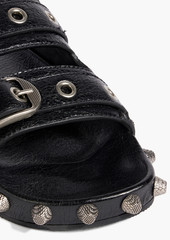 Balenciaga - Cagole embellished textured-leather sandals - Black - EU 36
