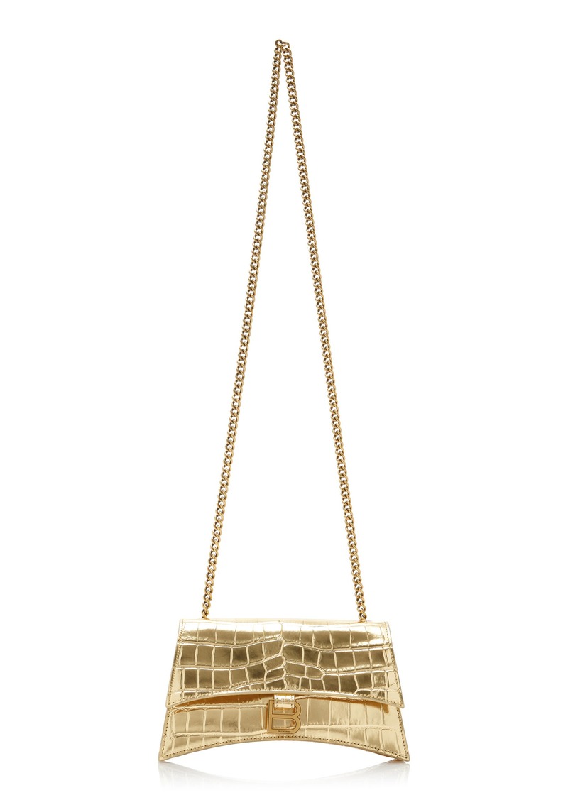 Balenciaga - Crush Metallic Leather Shoulder Bag - Gold - OS - Moda Operandi