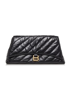 Balenciaga - Crush Pochette Quilted Leather Clutch - Black - OS - Moda Operandi