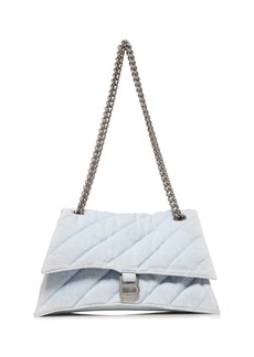 Balenciaga - Crush Quilted Denim Shoulder Bag - Blue - OS - Moda Operandi