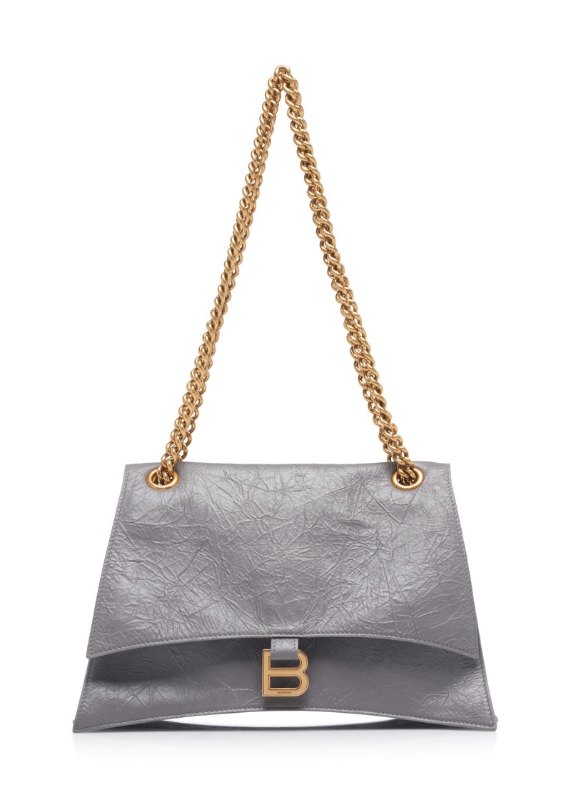 Balenciaga - Crushed Leather Chain Bag - Grey - OS - Moda Operandi