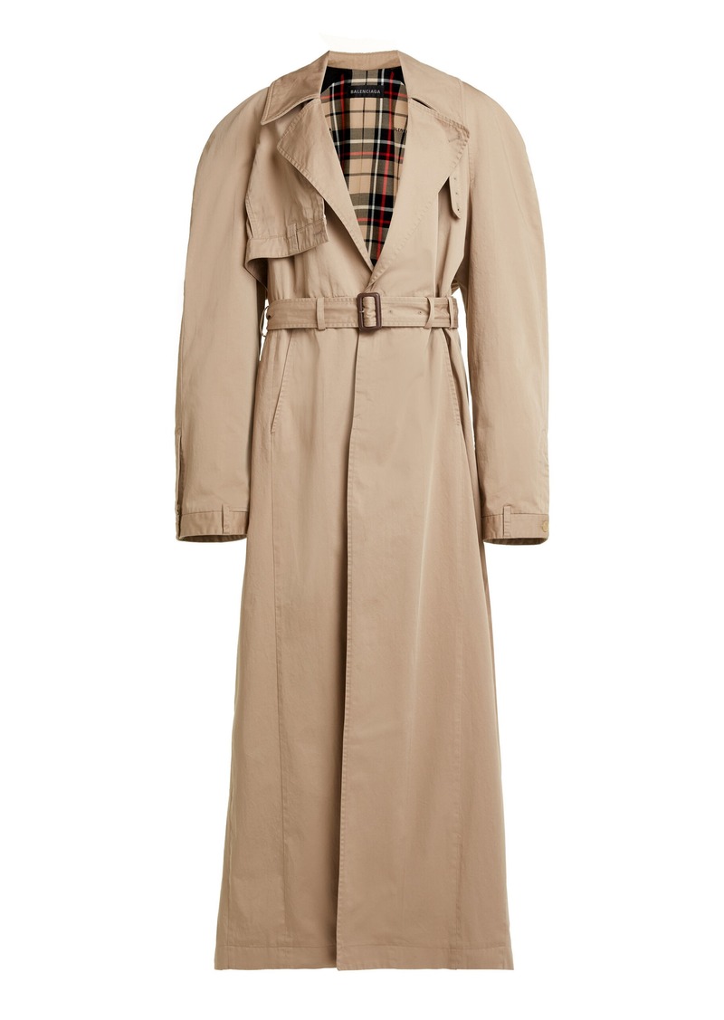 Balenciaga - Deconstructed Cotton Twill Trench Coat - Neutral - FR 36 - Moda Operandi