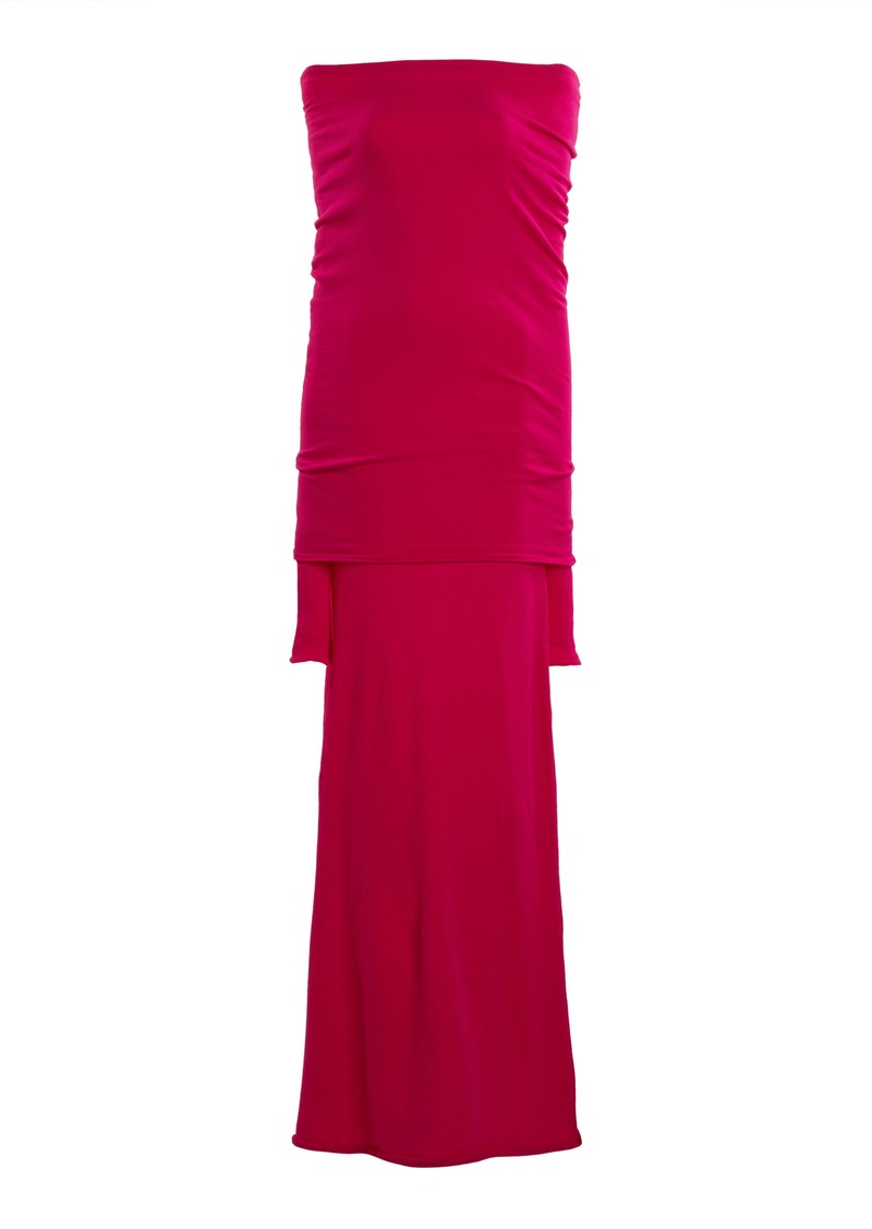 Balenciaga - Fold-Over Jersey Maxi Dress - Pink - M - Moda Operandi
