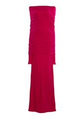 Balenciaga - Fold-Over Jersey Maxi Dress - Pink - XS - Moda Operandi