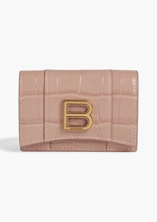 Balenciaga - Glossed croc-effect leather wallet - Pink - OneSize