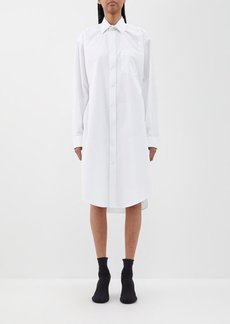 Balenciaga - Hourglass Cotton-poplin Midi Shirt Dress - Womens - White - 36 FR