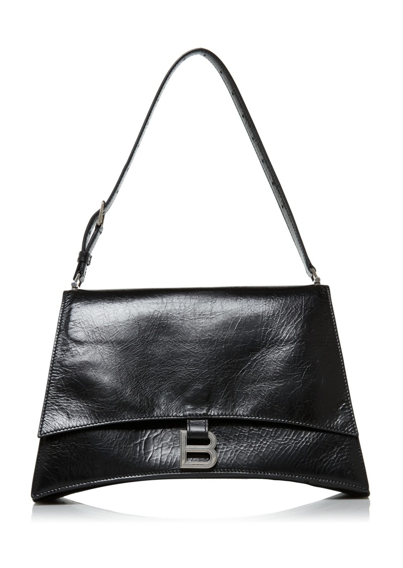 Balenciaga - Hourglass Crushed Leather Bag - Black - OS - Moda Operandi