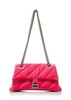 Balenciaga - Hourglass Quilted Velvet Chain Bag - Pink - OS - Moda Operandi