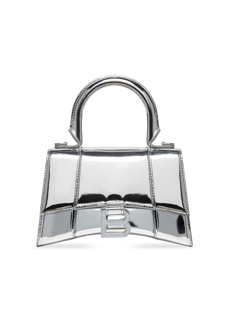 Balenciaga - Hourglass XS Mirrored Top Handle Bag - Silver - OS - Moda Operandi