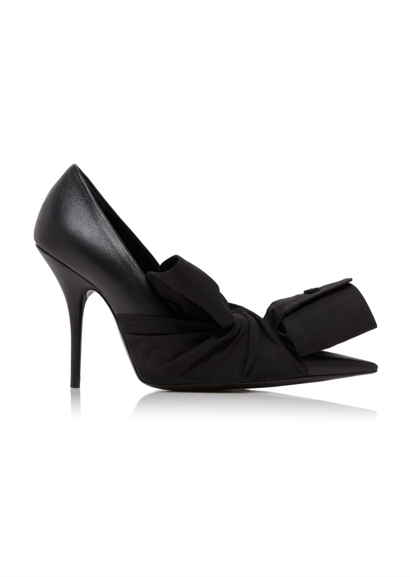 Balenciaga - Knife Bow-Detailed Leather Pumps - Black - IT 40 - Moda Operandi