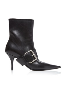 Balenciaga - Knife Buckle-Detailed Leather Ankle Boots - Black - IT 40 - Moda Operandi