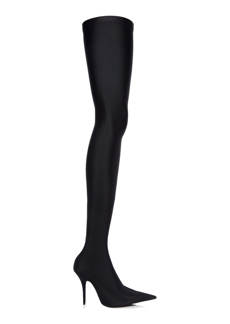 Balenciaga - Knife Jersey Over-The-Knee Pumps - Black - IT 37 - Moda Operandi