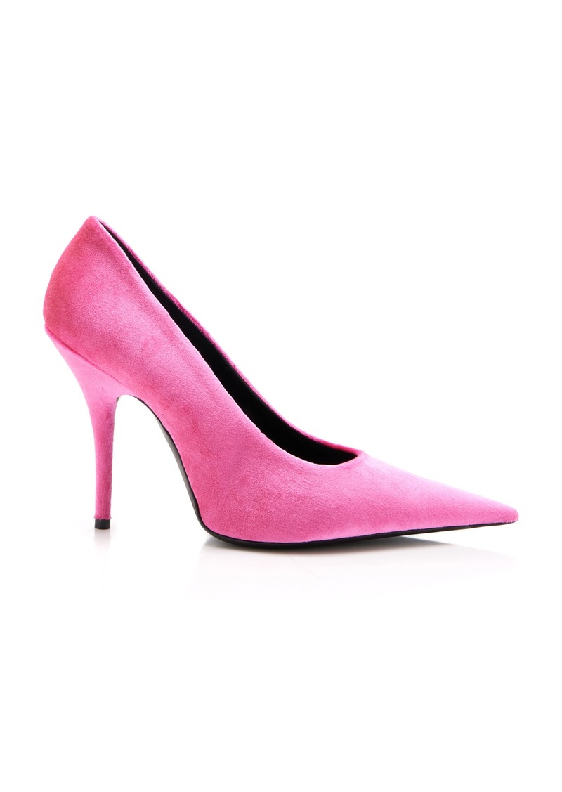 Balenciaga - Knife Velvet Pumps - Pink - IT 38.5 - Moda Operandi