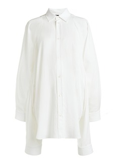 Balenciaga - Knotted Cotton Button-Down Shirt  - White - 2 - Moda Operandi