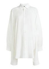 Balenciaga - Knotted Cotton Button-Down Shirt  - White - 1 - Moda Operandi