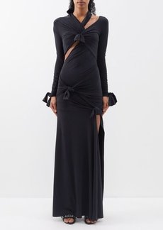 Balenciaga - Knotted Jersey Gown - Womens - Black - 36 FR