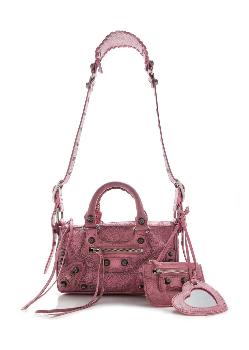 Balenciaga - Le Cagole Leather Mini Duffle Bag - Pink - OS - Moda Operandi