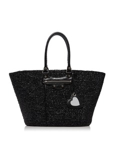 Balenciaga - Le Cagole Panier Woven Nylon Raffia Tote Bag - Black - OS - Moda Operandi