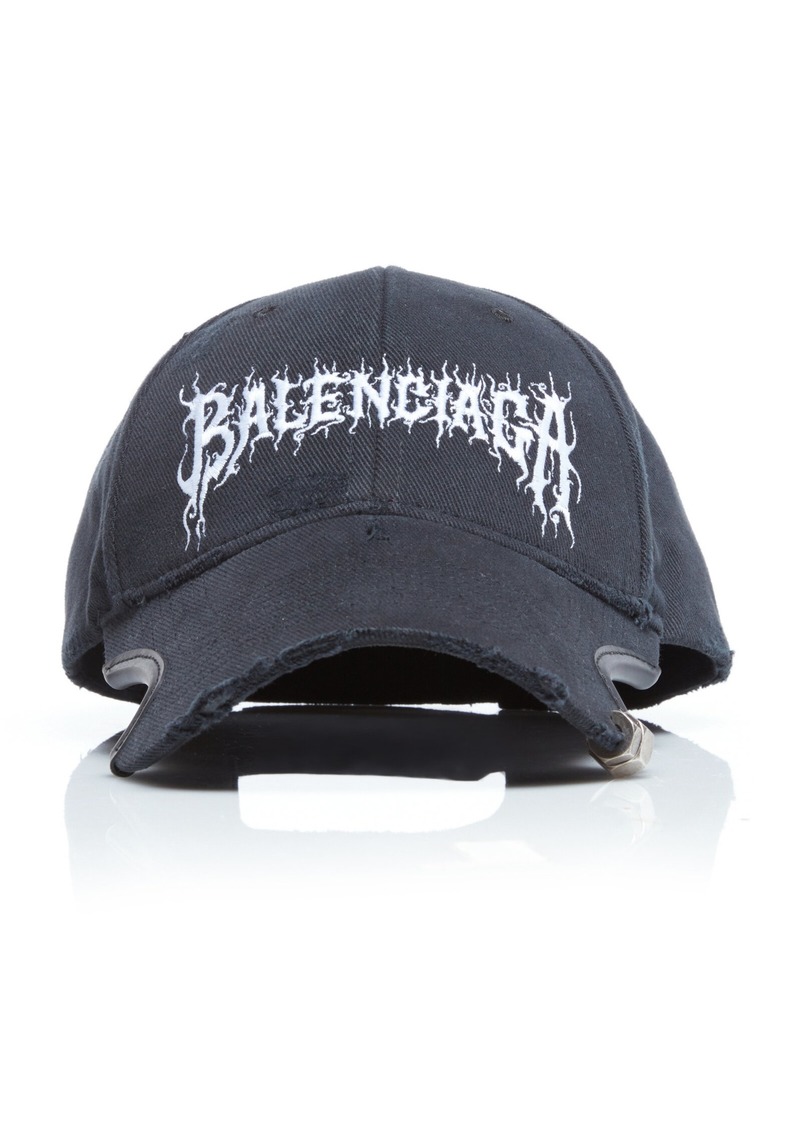 Balenciaga - Logo-Embroidered Cotton Baseball Cap - Black - S - Moda Operandi