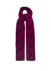Balenciaga - Logo-jacquard Wool-blend Scarf - Womens - Dark Purple