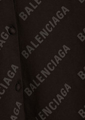 Balenciaga - Logo-print flocked cotton cardigan - Neutral - M