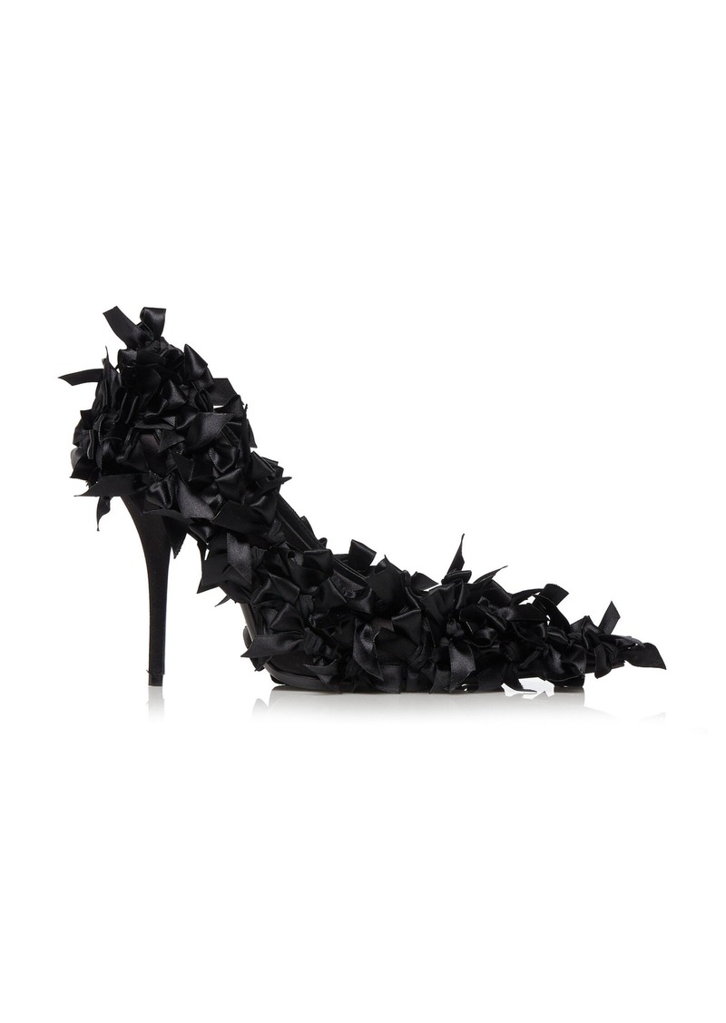 Balenciaga - Mariea Satin Bow Pumps - Black - IT 40 - Moda Operandi