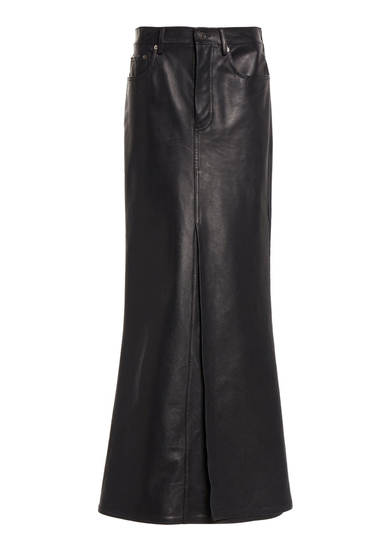 Balenciaga - Matte Leather Maxi Skirt - Black - FR 40 - Moda Operandi