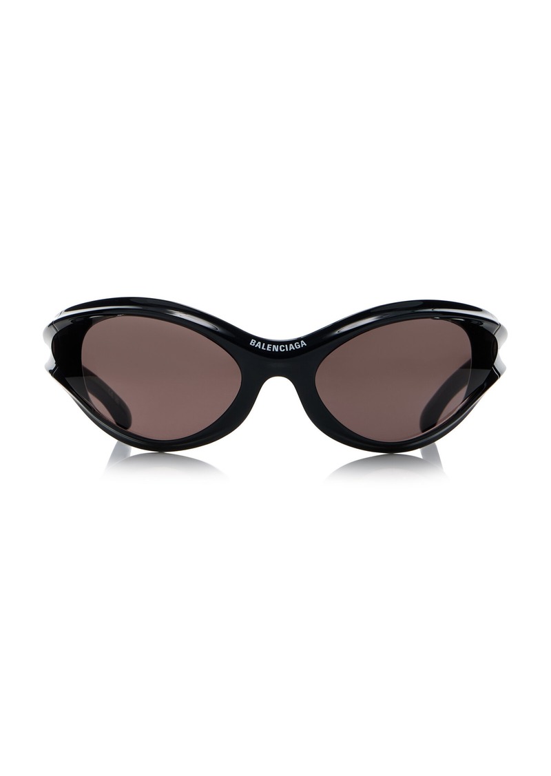 Balenciaga - Oversized Cat-Eye Acetate Sunglasses - Black - OS - Moda Operandi