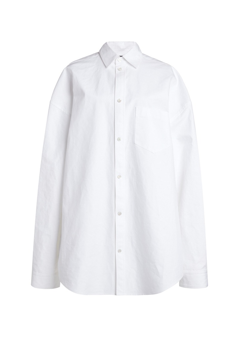 Balenciaga - Oversized Cotton Poplin Shirt - White - XS - Moda Operandi