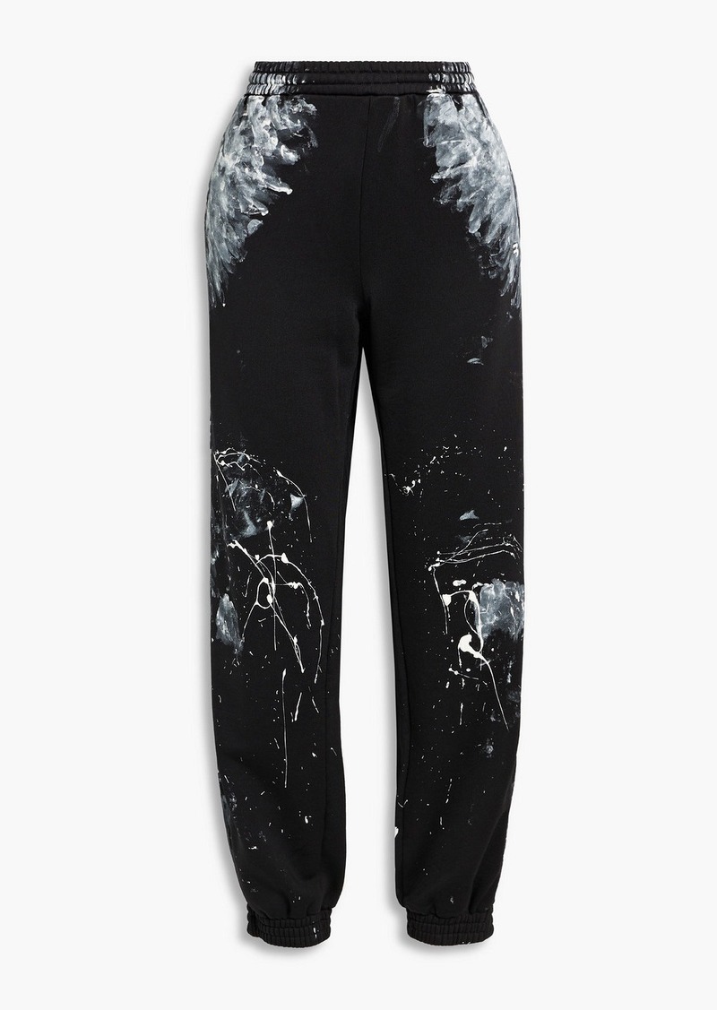 Balenciaga - Painted French cotton-blend terry track pants - Black - XS