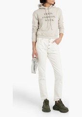 Balenciaga - Printed cotton-fleece hoodie - Gray - XS