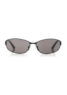 Balenciaga - Rectangular-Frame Metal Sunglasses - Black - OS - Moda Operandi